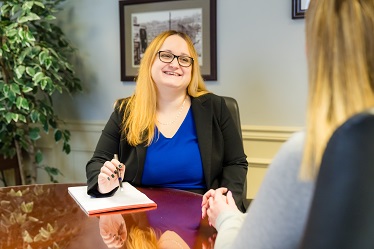 lawyer discussing work with a client